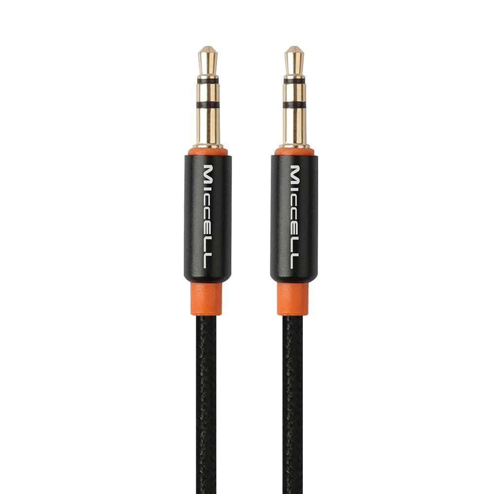 MICCELL aux cable audio 3.5mm audio aux cables 3.5 mm 1m braided y splitter stereo aux audio cable adapter