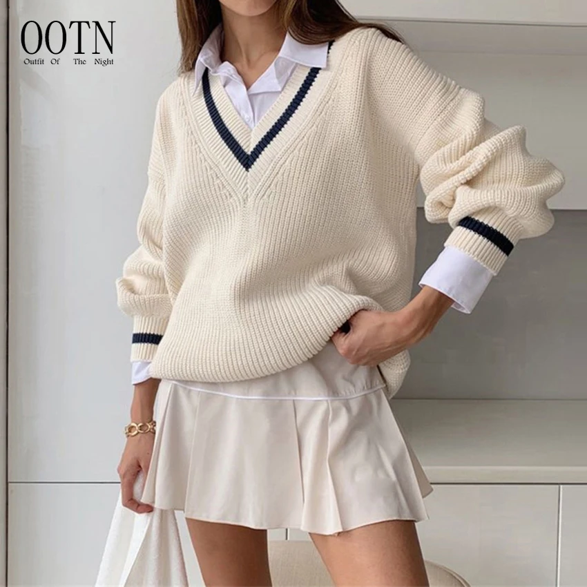 white casual sweater
