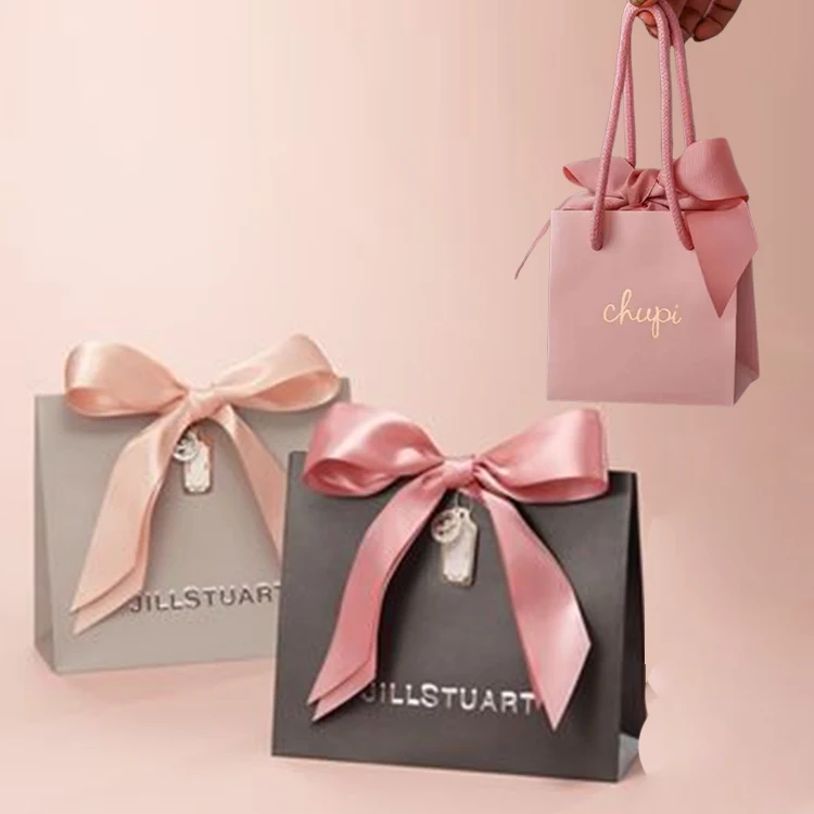 OEM Custom With Your Own Logo Print Printing Luxury Boutique Small Gift Shopping Jewellery Jewelry Packaging Paper Bag