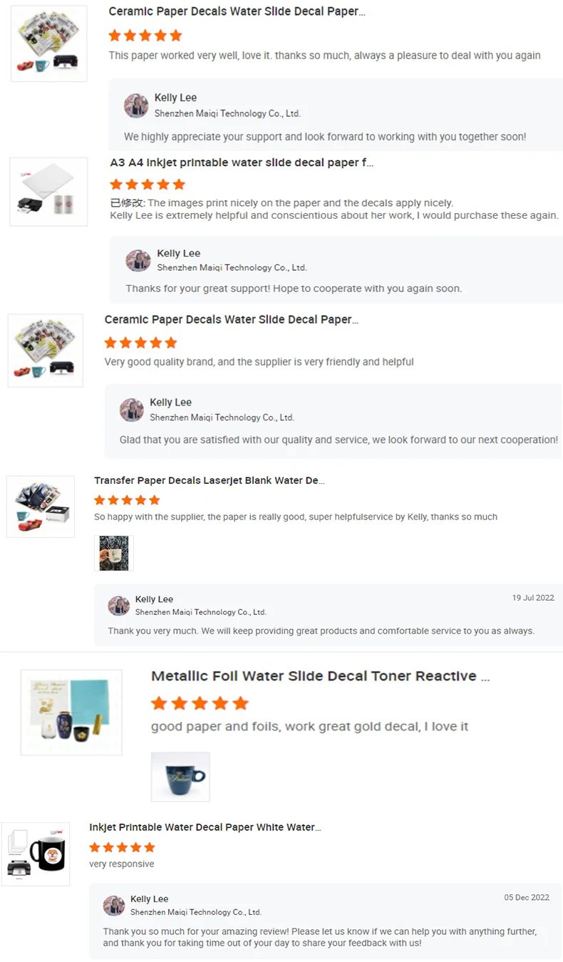 Transparent Waterslide Decal Paper For Laser Printer Removable Plastic