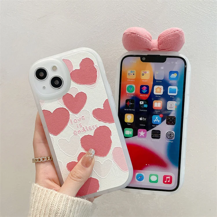 New Girl Aesthetic Love Heart Pink Bow-knot Cute Phone Case Back Cover For  Huawei Iphone 13 Pro Max - Buy Luxury Phone Case For Iphone 11 12 13