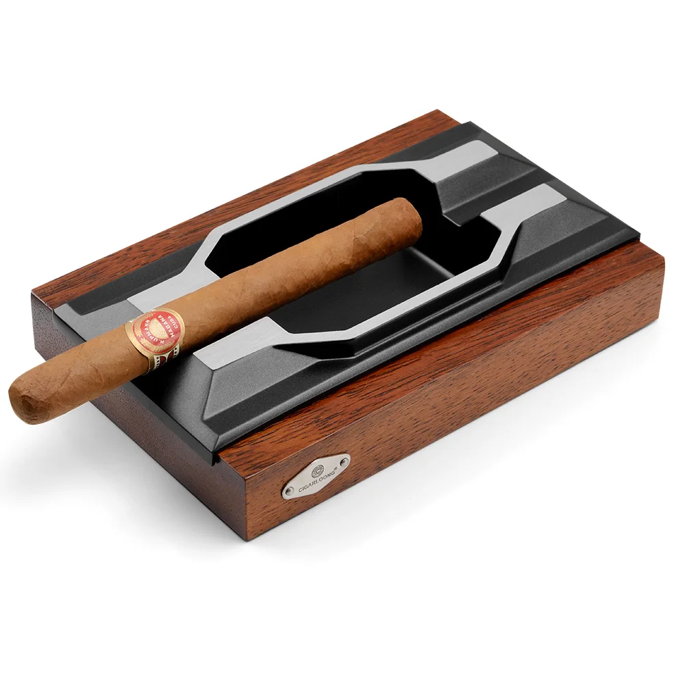 Китайский и европейский дизайн CIGARLOONG подходит для дома офиса пепельница сигар большого калибра металлическая с 2 слотами
