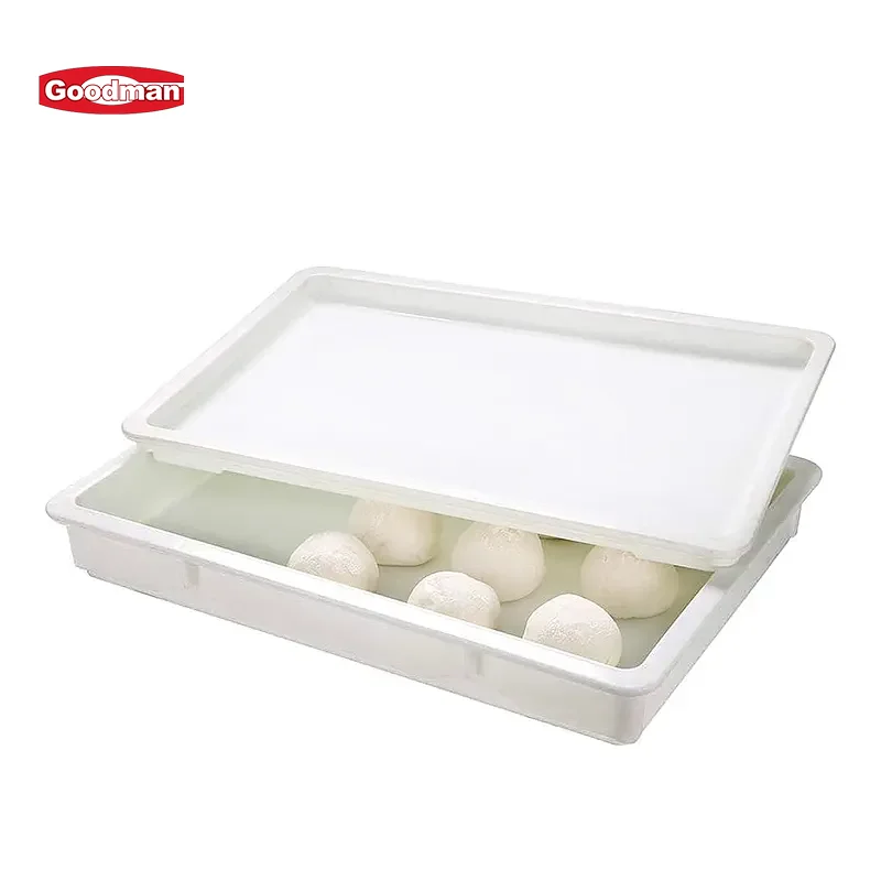 18 3/4"x12 1/2"x3 3/8" Pizza Dough Box, Polypropylene, White