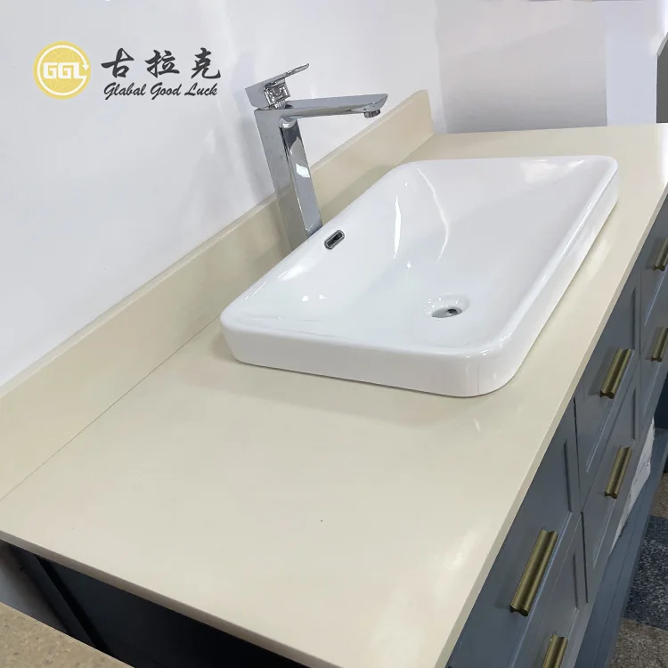 Luxury Furniture Beige Marble Counter Top Polish Stone for Kitchen and Bathroom Design factory