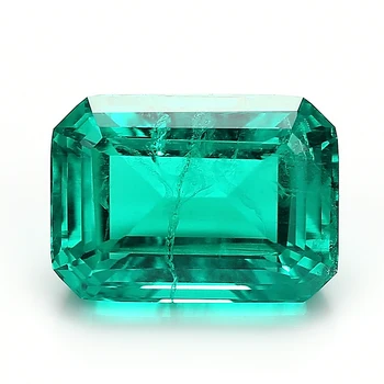 Wholesale Factory Loose Created Emerald Cut 5x7mm 6x8mm 7x9mm 8x10mm 9x12mm 12x16mm Colombia Emerald Gemstone