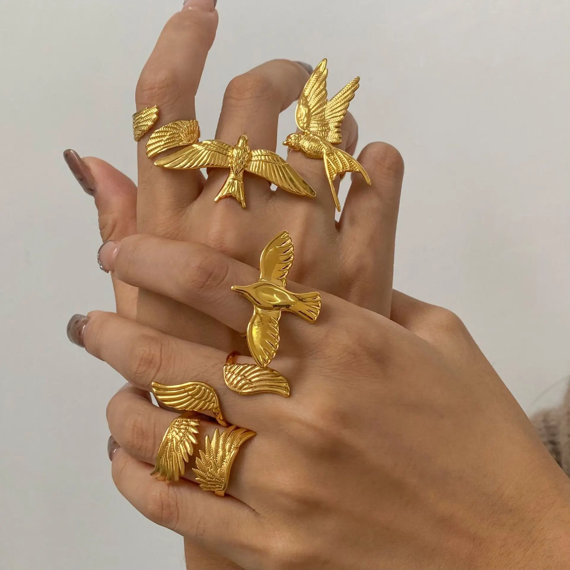 Ilona Retro Open Ring - 18K Gold Plated Stainless Steel