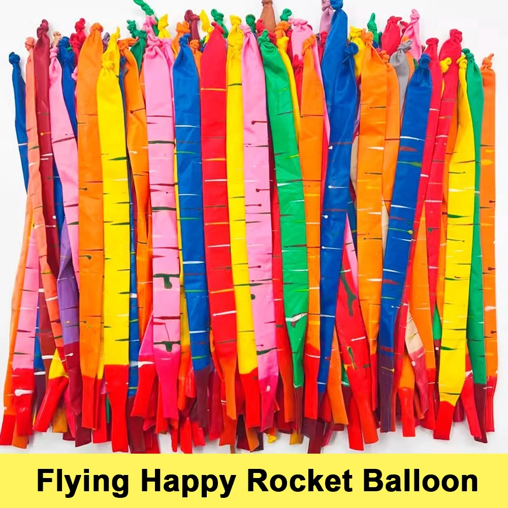 Thickened Rocket Balloons Can Fly with Irregular Elongated Balloons Decoration Children's Toys Colored Rocket Latex Balloons