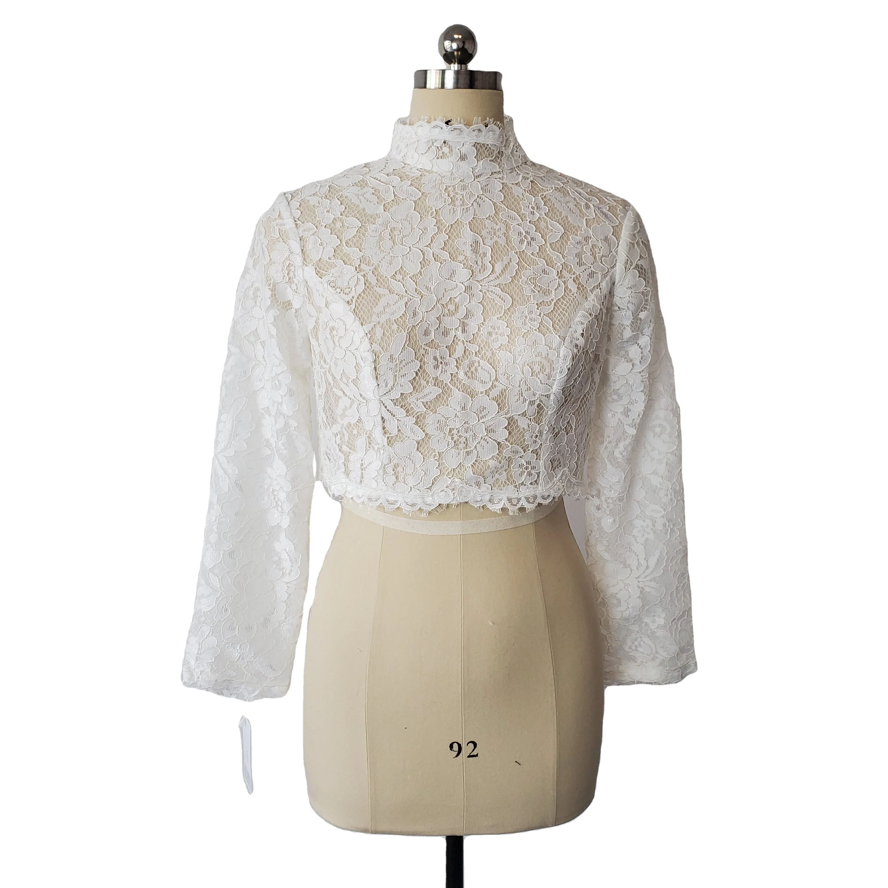 Feishiluo оптовая продажа Мягкая сетчатая куртка-Болеро для свадьбы аксессуары с высоким воротником Свадебная куртка-болеро для невесты