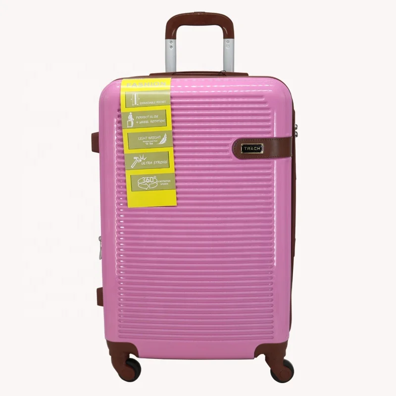 Китайский производитель, оптовая продажа, наборы чемоданов из АБС-пластика, розовый Дорожный чемодан из АБС-пластика 20 24 28 4