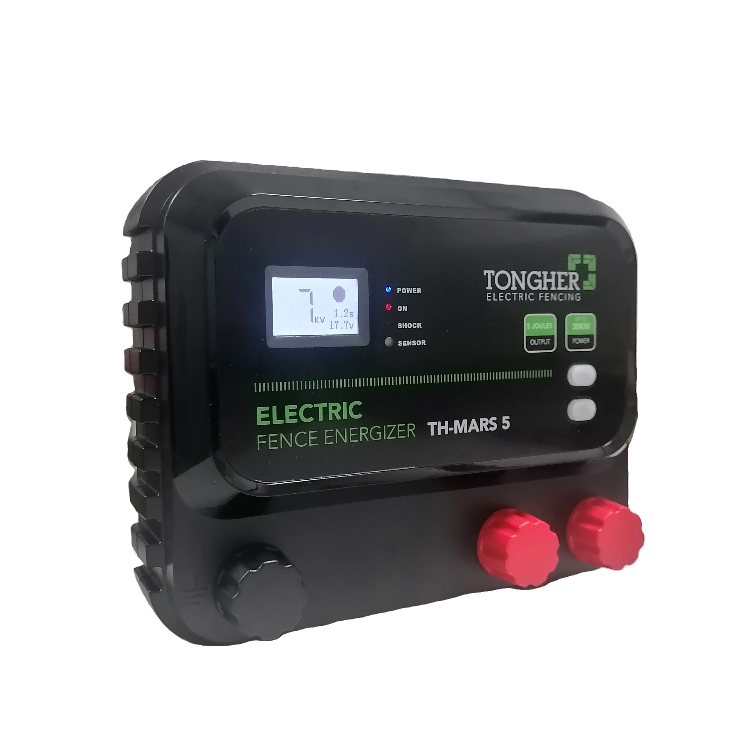 Elektrischer Weidezaun Schäferhund Elektrozaungerät 12KV Mit LCD-Anzeige - 2 Joule, 10 KM Reichweite, Wasserdicht, Elektrischer Weidezaun Für Nutztiere, Haustiere & Gärten
