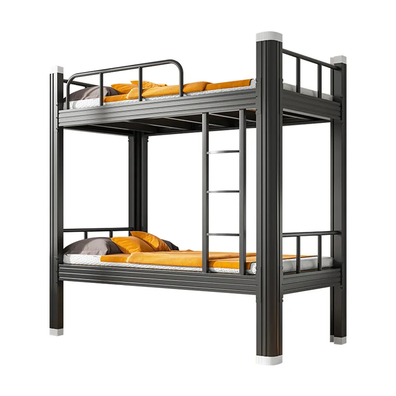 Hot Selling Luxury Dormitory Iron Bed Ladder Durable Simple Double Bunk Staff Modern Design Style Metal Frame School Furniture