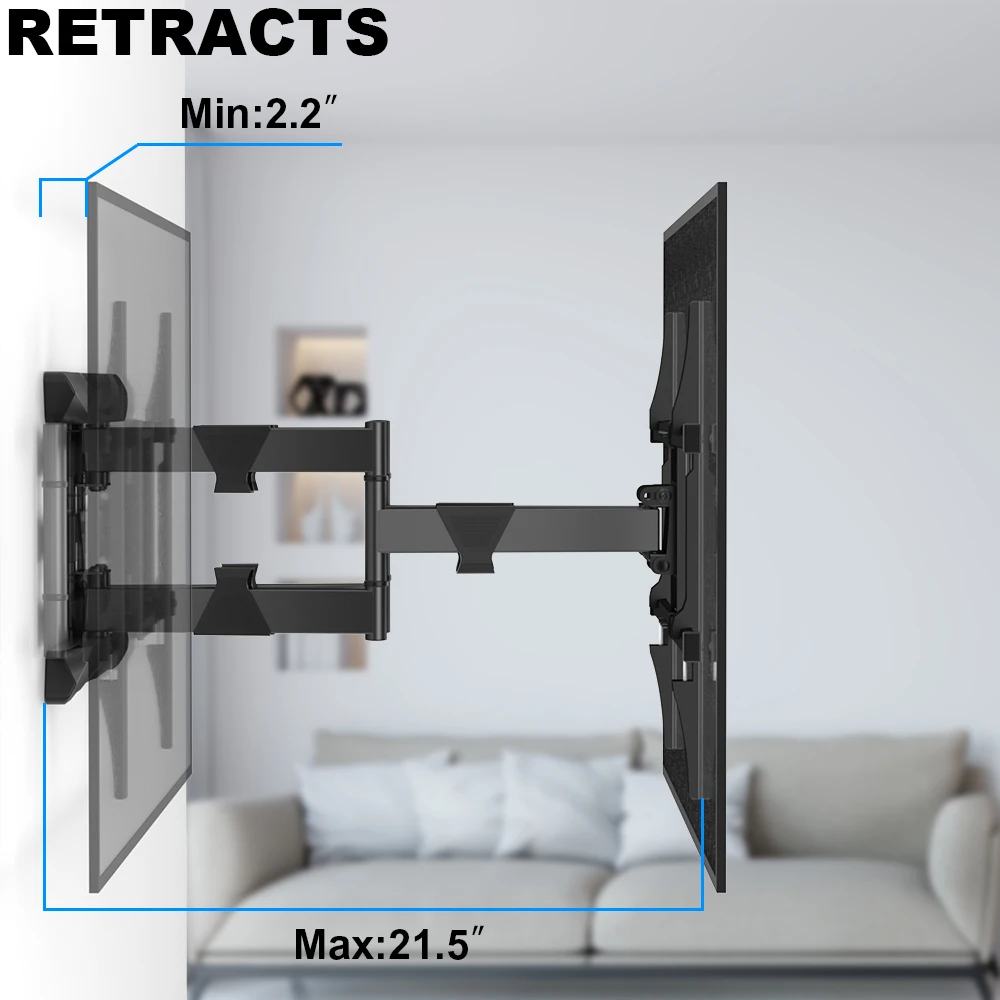 CHARMOUNT Adjustable LED TV Bracket Tilt Swivel Articulating Alloy Steel TV Mount Full Motion Soporte TV Pared Para 26-80 Inches