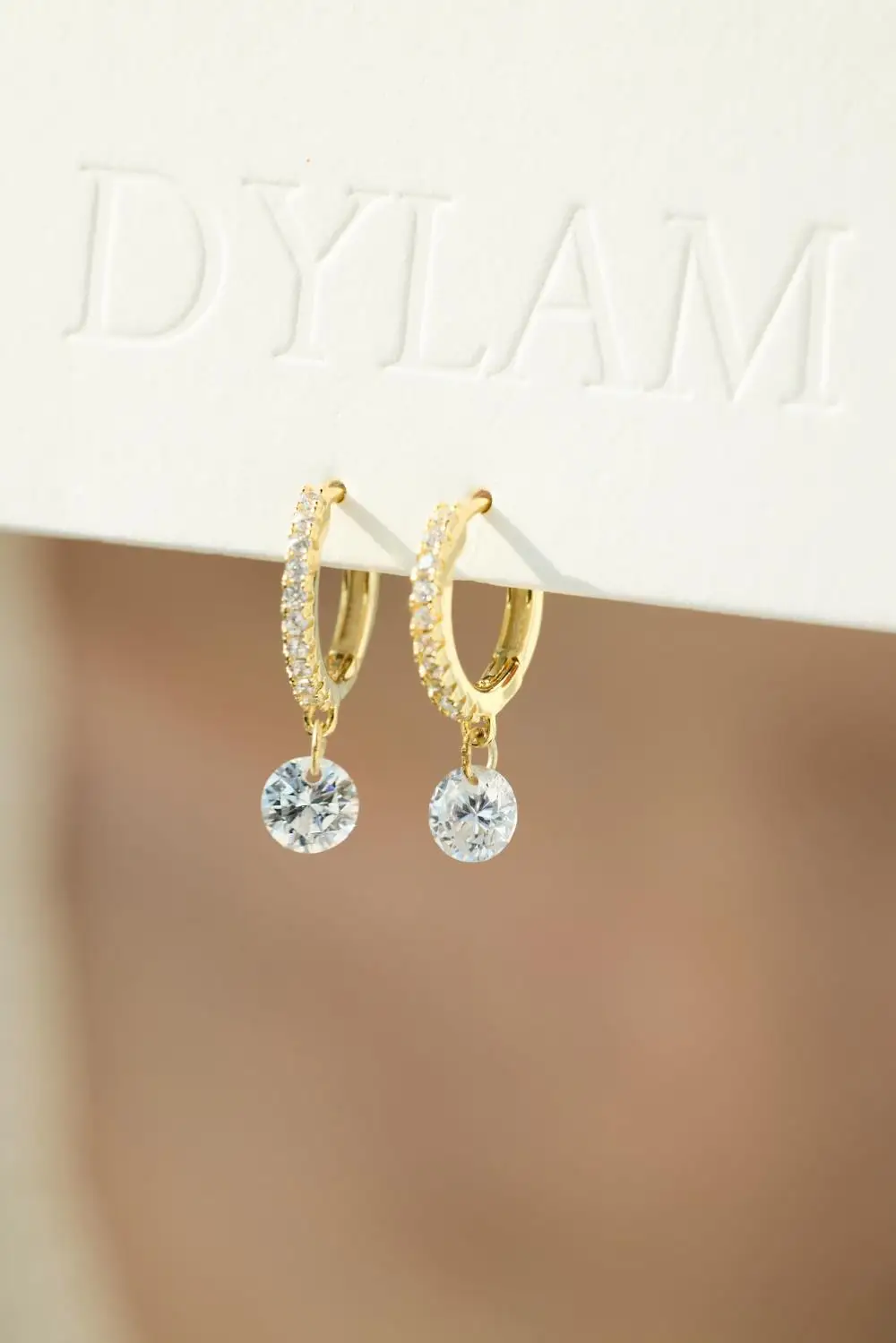 KAKODIY High Quality Pendant 14K Gold Plated Earrings 925 Sterling Silver Fine Jewelry Zirconia Earrings detail 2