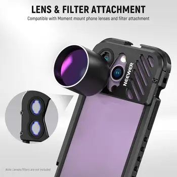NEEWER Video Rig Cage for iPhone 14 Pro with Cold Shoes Tripod Mount Aluminum Smartphone Video Rig Mobile Phone Stabilizer detail image