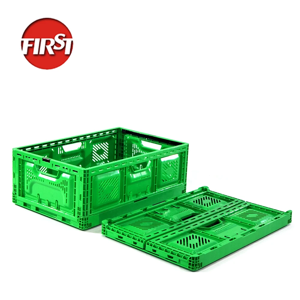FIRST Vegetable Crates Plastic Heavy Duty Collapsible Plastic Fruit Crate Moving Box Containers Crate Stackable