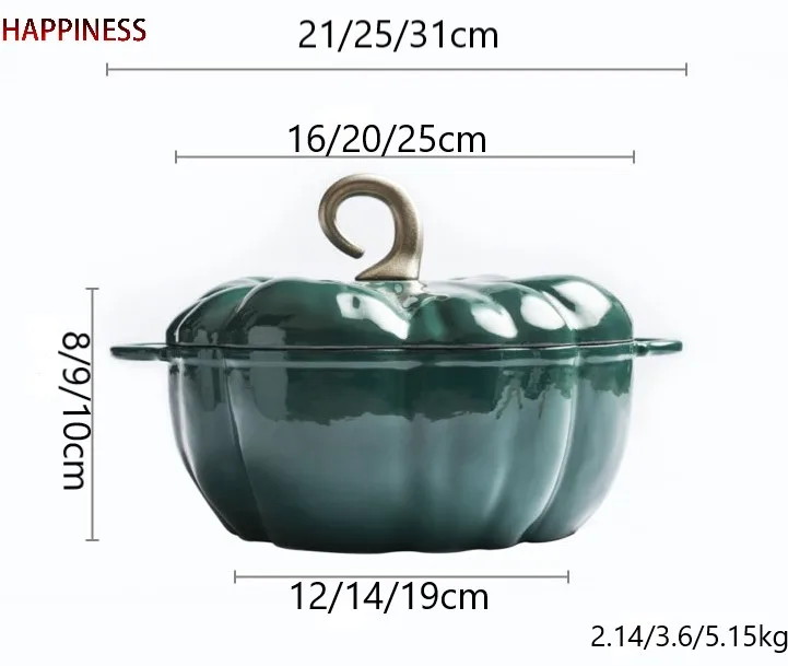 pumpkin enamel cast iron 25cm cookware