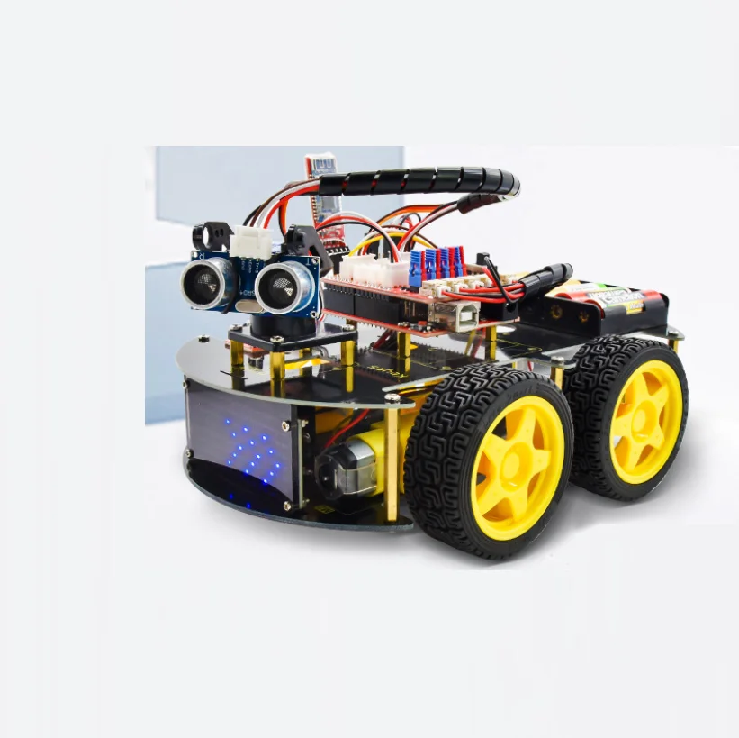 DIY Accessories Intelligent 4WD Robot Smart Car Encoder Battery Box Drive Motor Educational Stem Toys Robotics Kit for Arduino