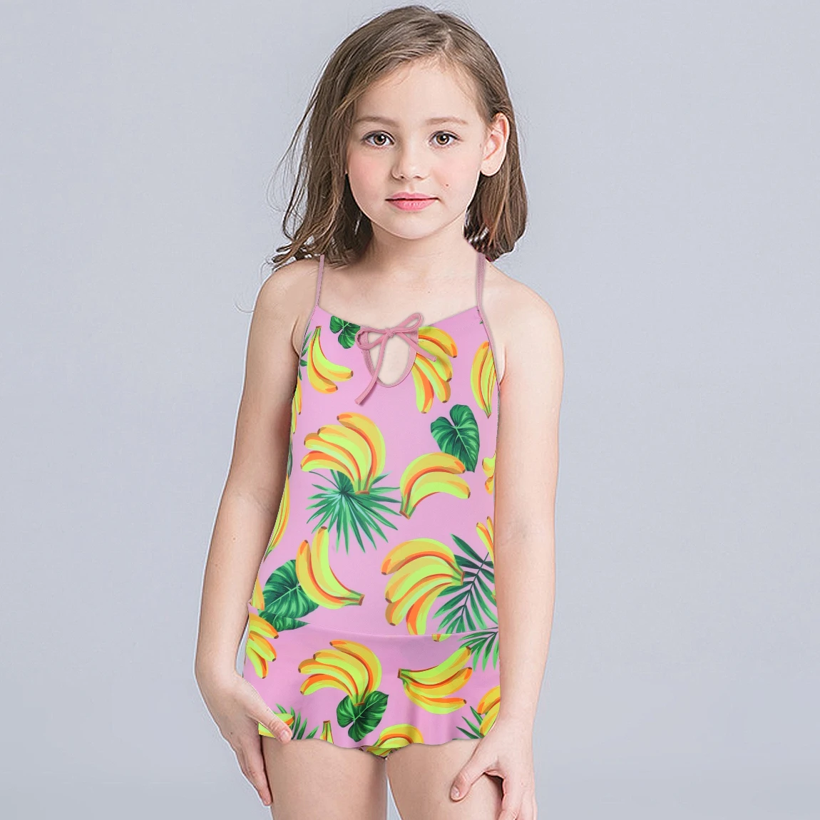 Wholesale Girls Swimsuit Cartoon Design Beachwear Tie-front Print Baby ...