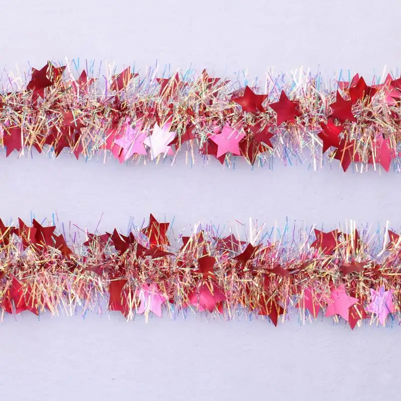 Party Christmas Tinsel Garland Decorative Pet Tinsel Garland With Blue