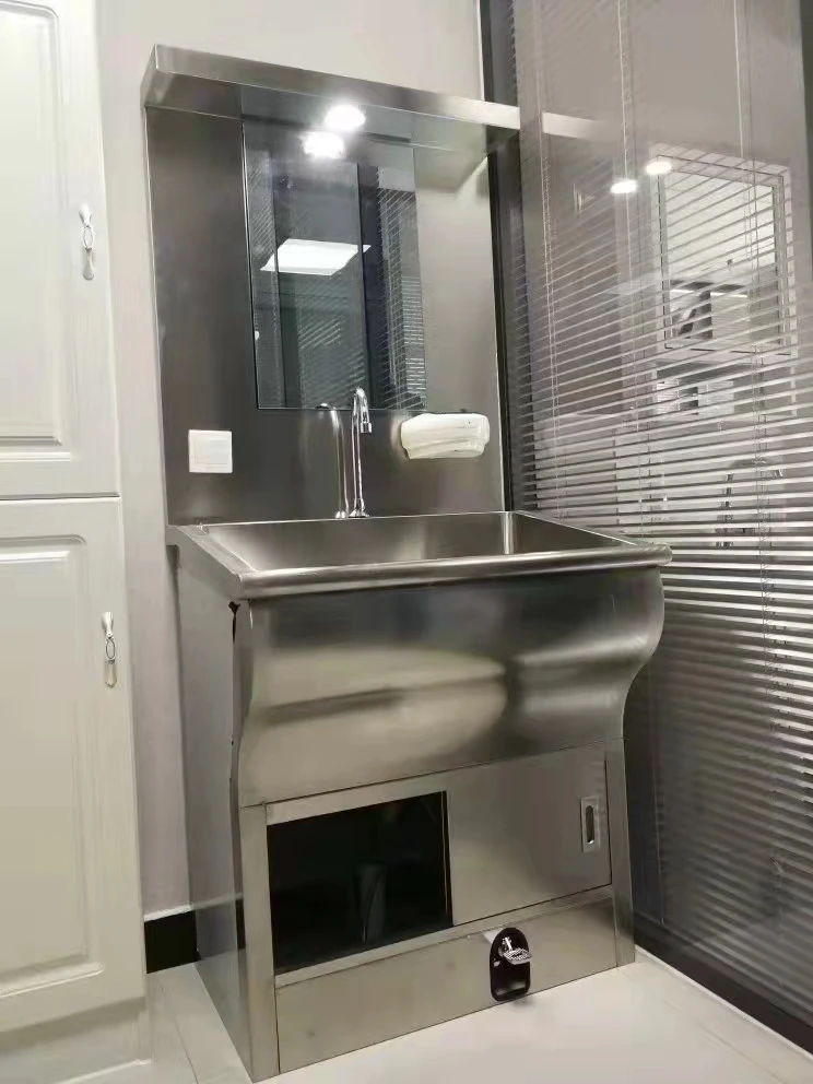 Medical Surgery Scrub Stainless Steel Single Sink Hand Washing Sink factory