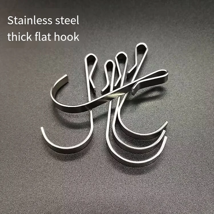 304 stainless steel novelty hooks Household kitchen bathroom novelty hooks flat steel shelving bedroom accessories details