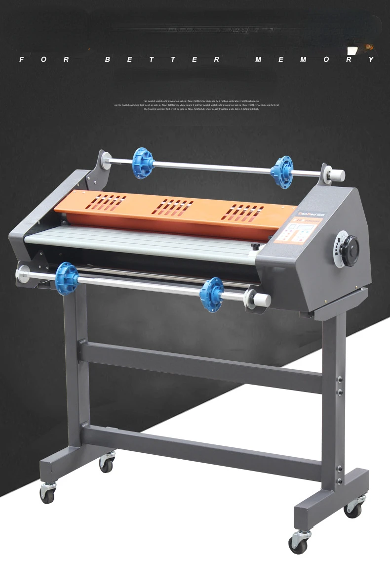 A1 Size 635mm/25 Inches  Paper Single Double Sides Hot and Cold Roll Laminator Sticker Label Laminating Machine with Stand