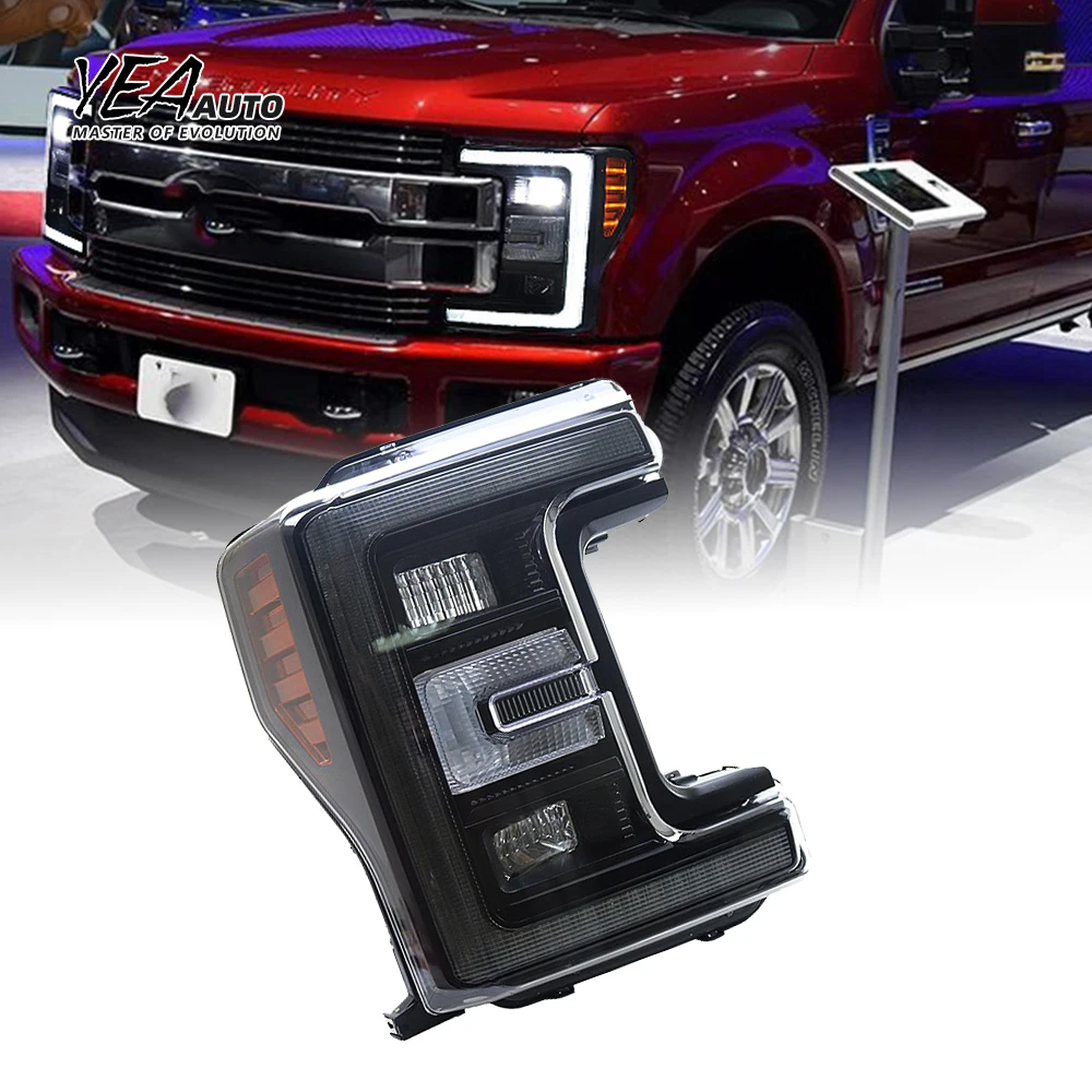 Vland Scheinwerfer LED-Linsen-Scheinwerfer für Ford F250 F-250 F 250, Hauptscheinwerfer für Pick-up Super Duty 2017 2018 2019