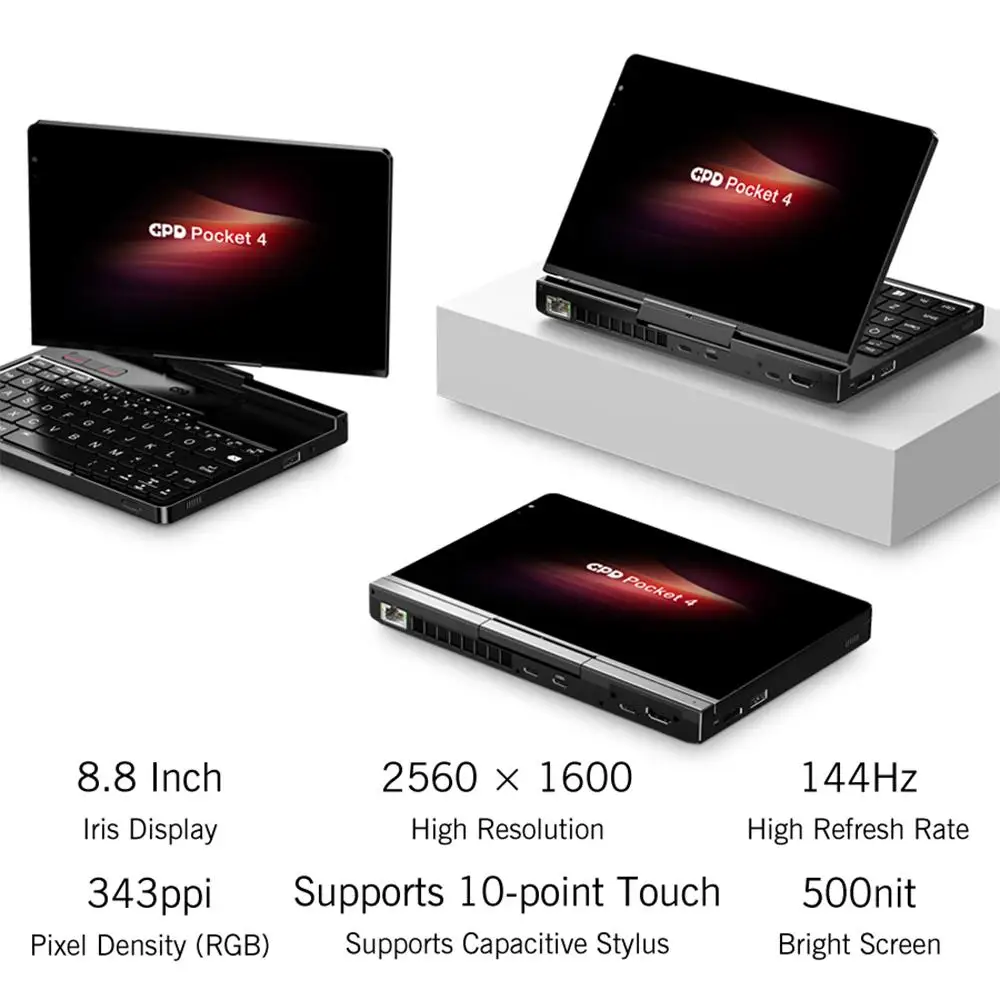 Portable GPD Pocket 4 Handheld Gaming PC 8840U Win11 Home OS 8.8