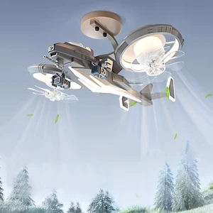 Zeal Lighting App Remote Control Aircraft Helicopter Kids Lamp Children's Bedroom Ceiling Fans with Lights