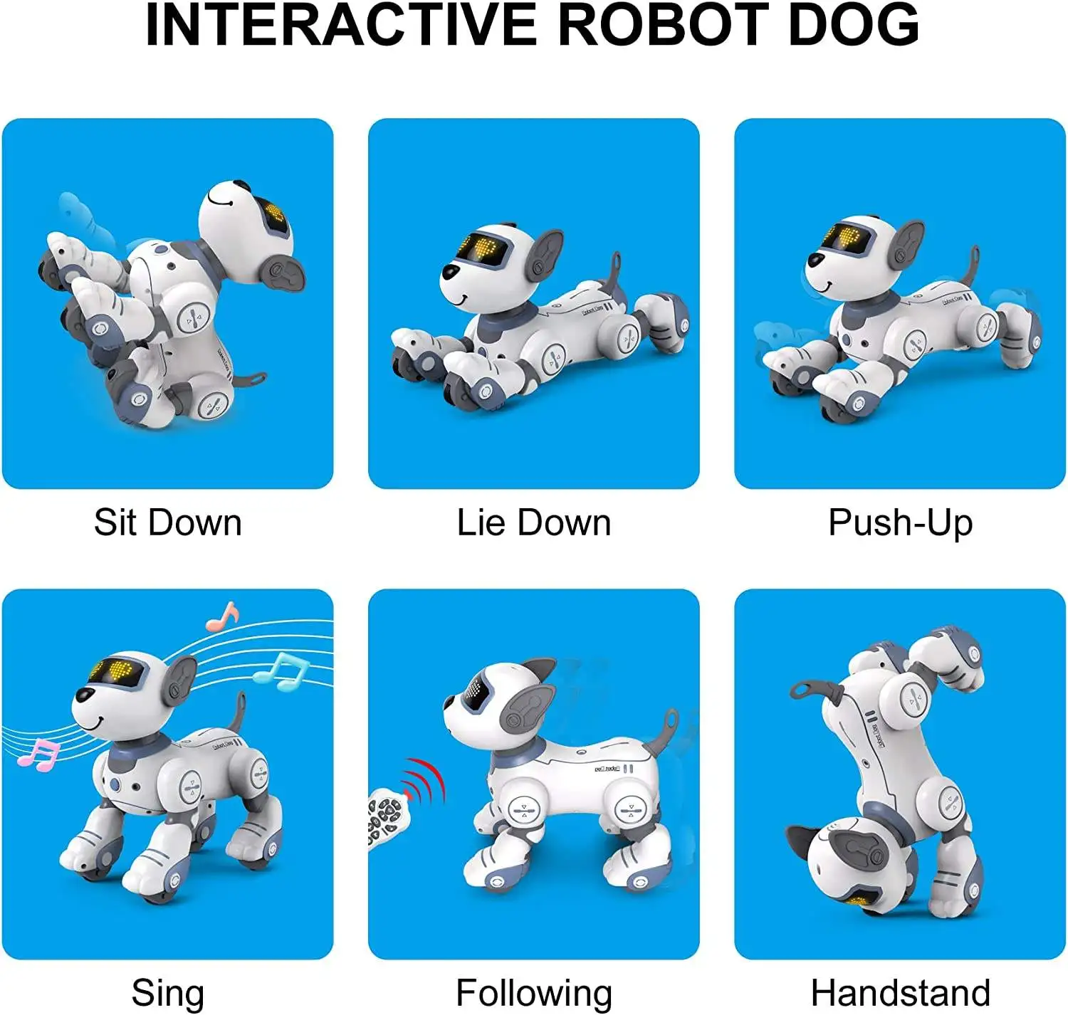 Electronic Remote Control  Voice Dialogue Smart Robot Dog Intelligent Sound Toys RC Music Follow Stunt Pets Dog for Kids