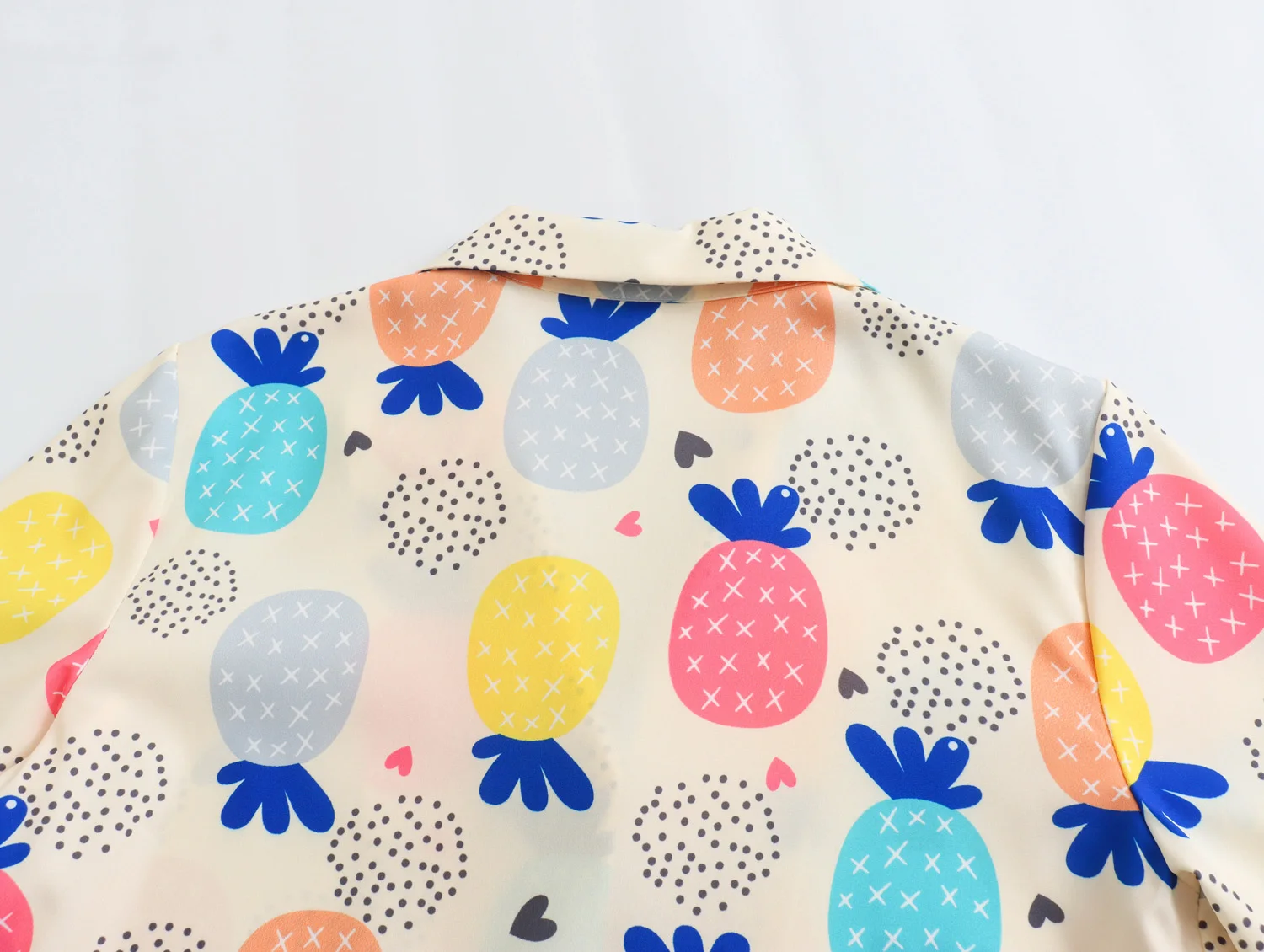 Notched Collar Short Sleeve Multi Color Print Buttons up Casual Fashion Blouses Tops for Women