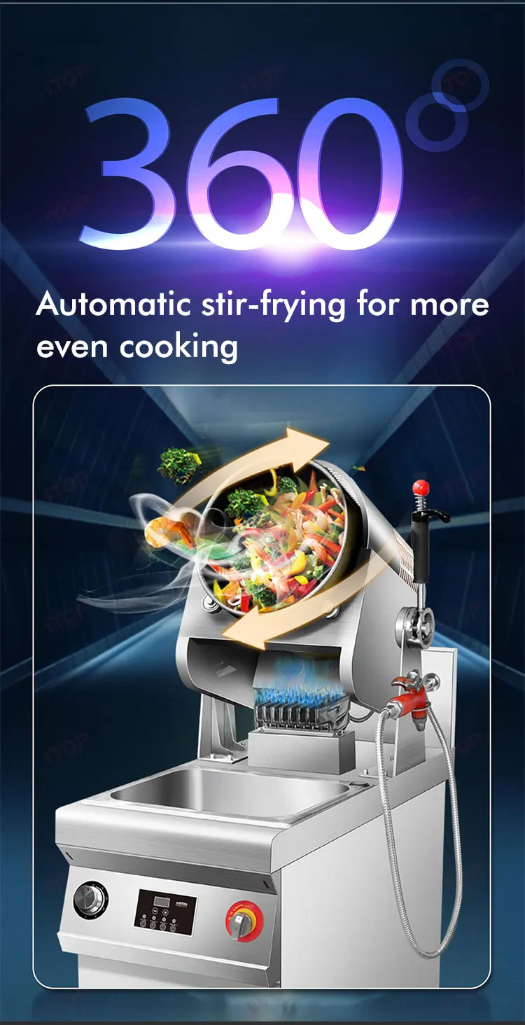 Professional Kitchen Equipment Automatic Gas Cooking Machine For ...