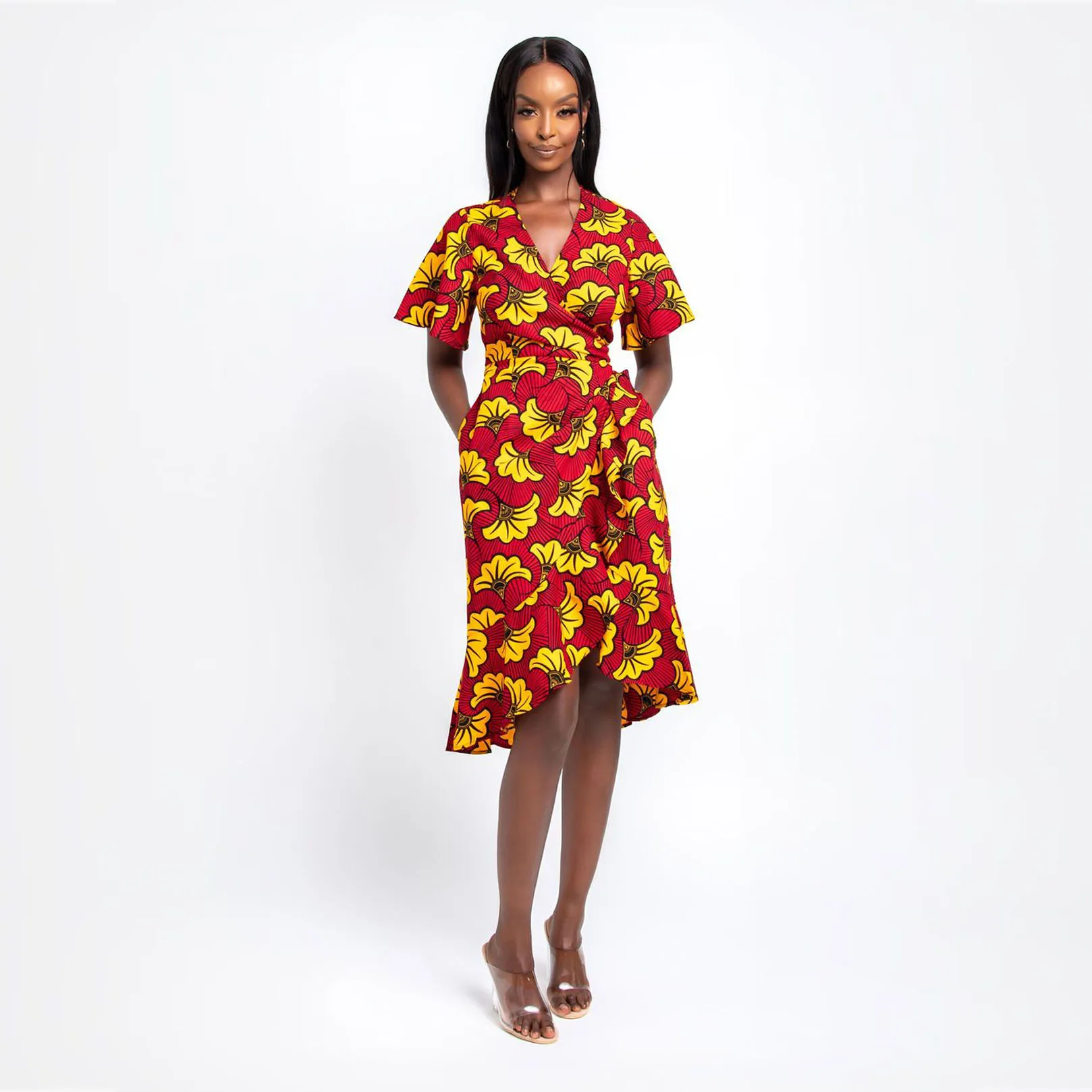 v neck african dresses