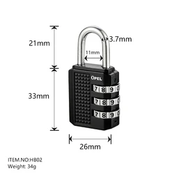 Approved Luggage Lock 3 Digit Tsa Locks
