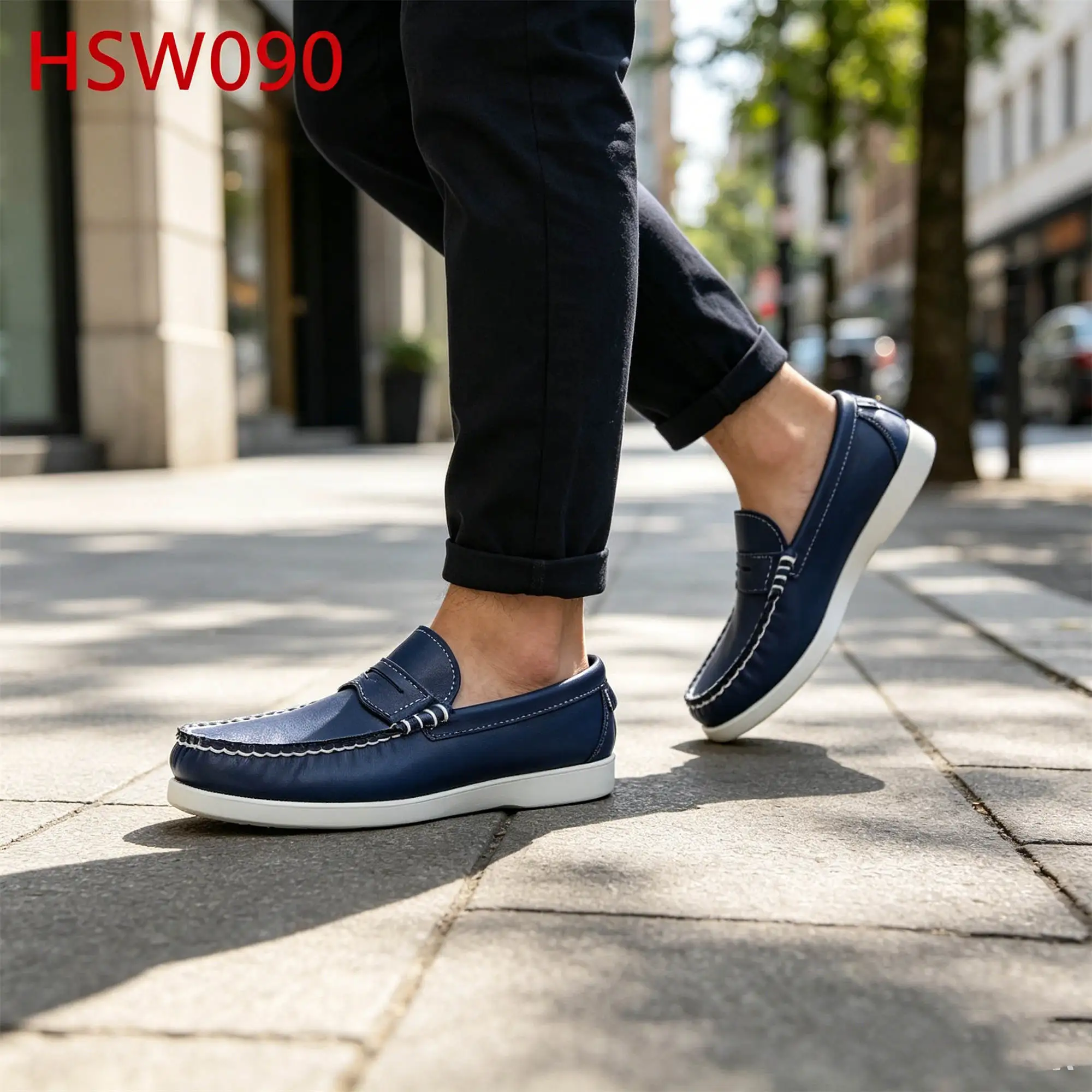 ZYF,mask Style Easy Wear Hua Singh Boat Shoes Popular in Spain Weekend Escape 20 Pairs Available Washed Blue Penny Shoes HSW090
