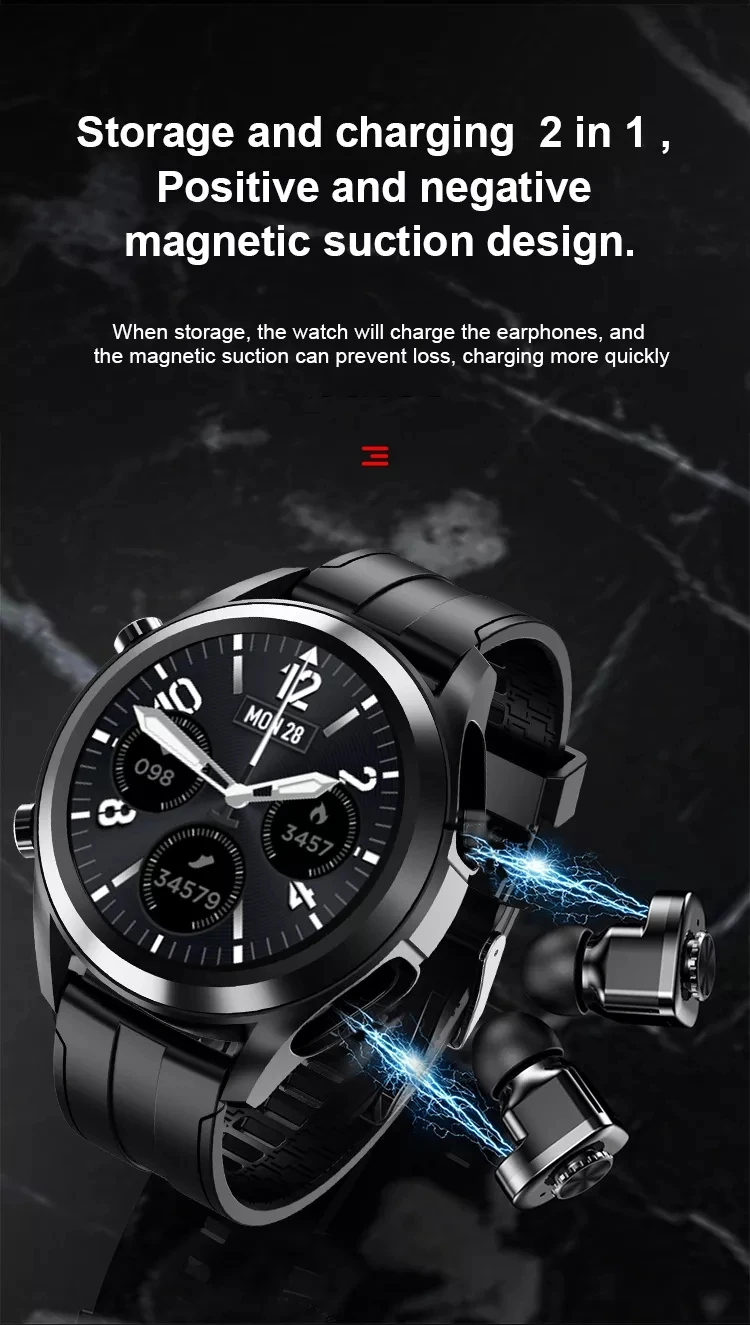 Ldnio Jm03 Smartwatch Bluetooth Headset 2in1 Heart Rate Blood