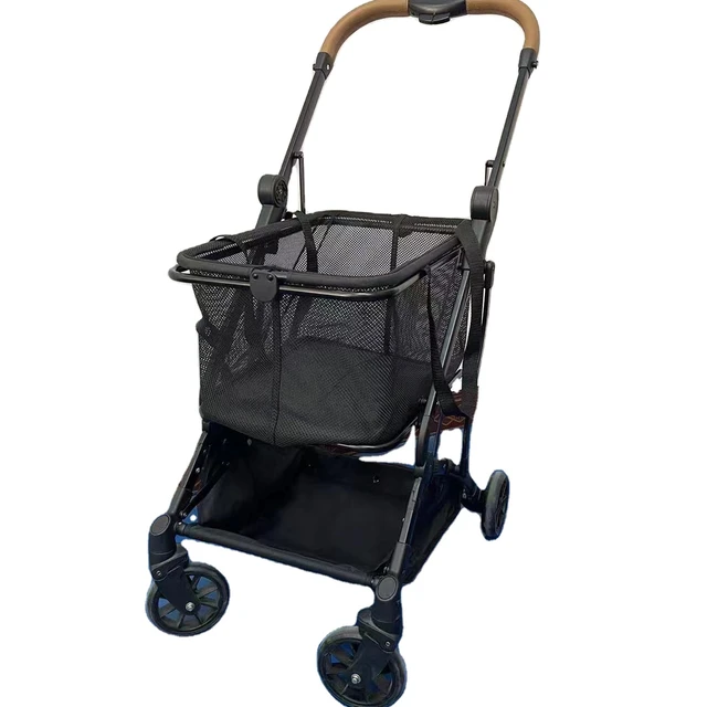 Supermarket Shopping Cart 4 wheels Multifunctional Folding Camping Car Outdoor Pet Stroller Express Trolley