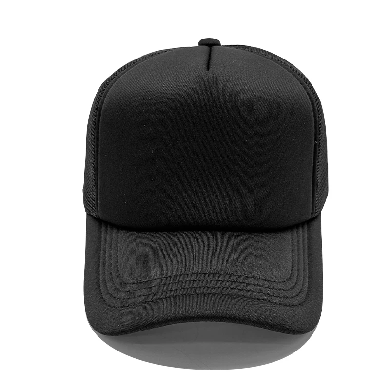 Wholesale Plain Blank Foam Trucker Hat High Quality 5 Panel Adjustable Snapback Polyester Baseball Mesh Cap for Men Women
