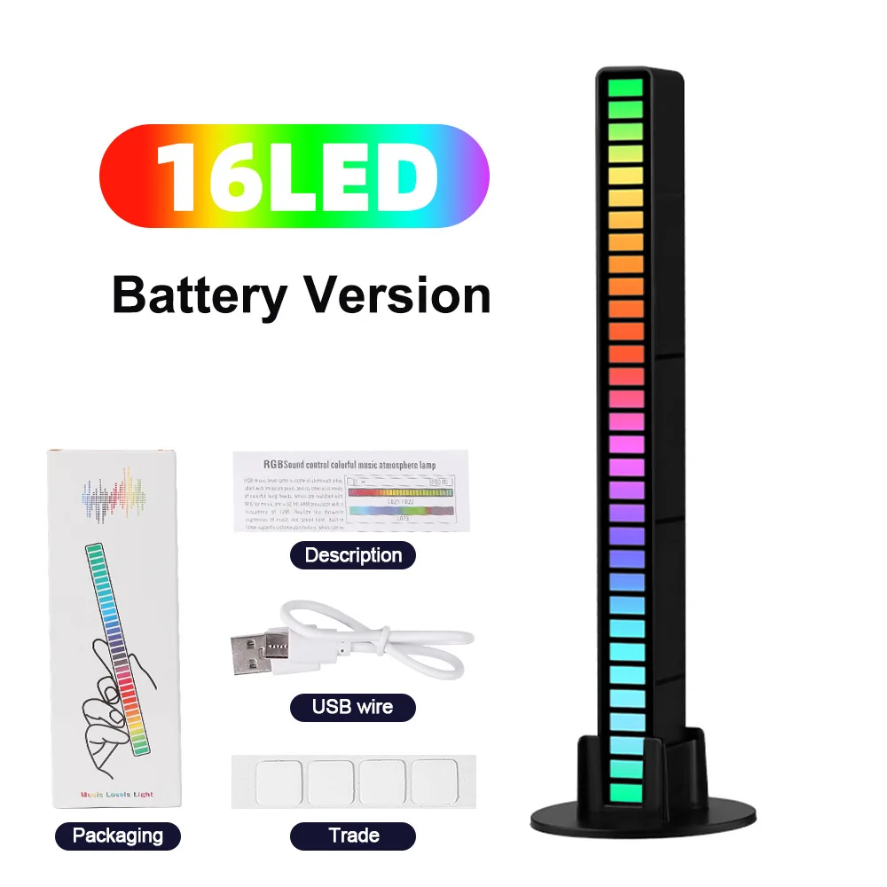 Smart Rgb Voice Control Led Strip Pickup Music Rhythm Recognition Lights Bar Rgb Audio Led