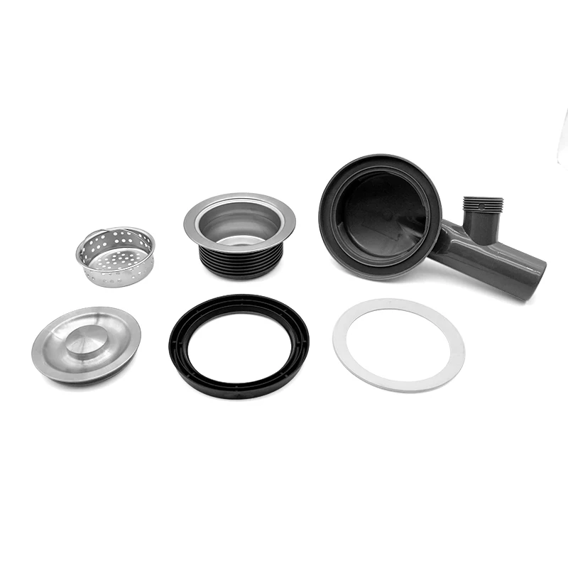 product hot sale ss sealing lid strainer waste with removable deep waste basket assembly  drain spoon cup with overflow water264-3