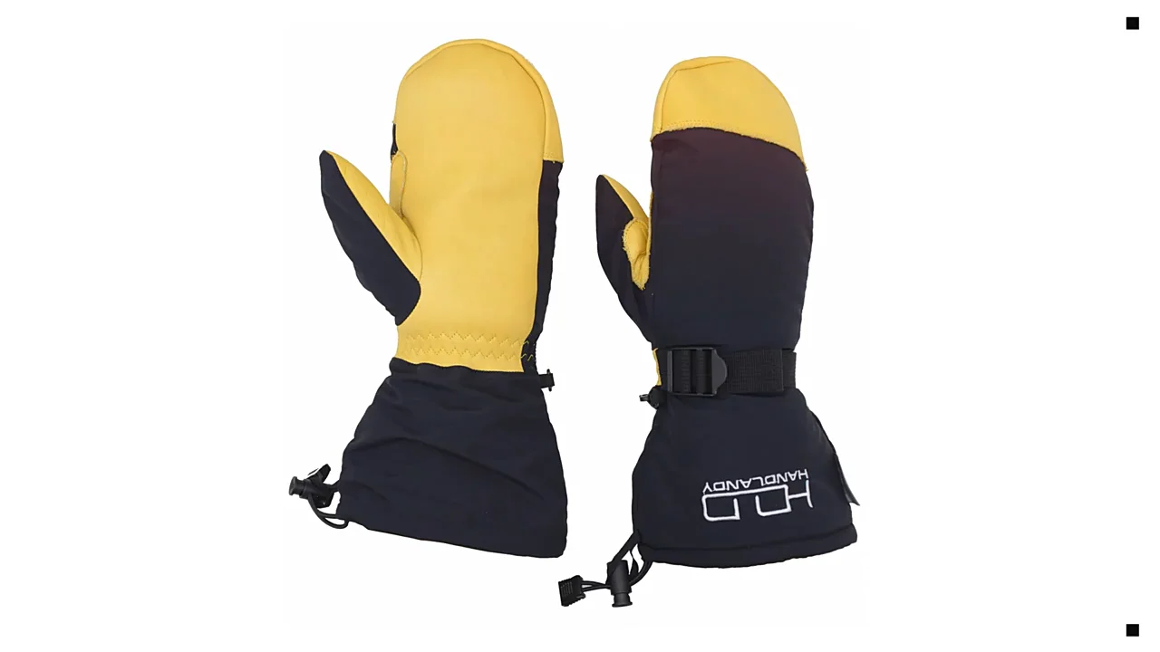 Handlandy Winter Gloves Work Gloves Safety Cowhide Leather,Thermal