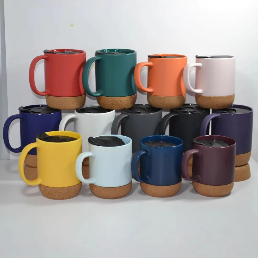 Beeman 400ml 12oz Ceramics Travel Mugs Cork Bottom Customizable Porcelain Ceramic  Coffee Mug With Handle and Lid| Alibaba.com