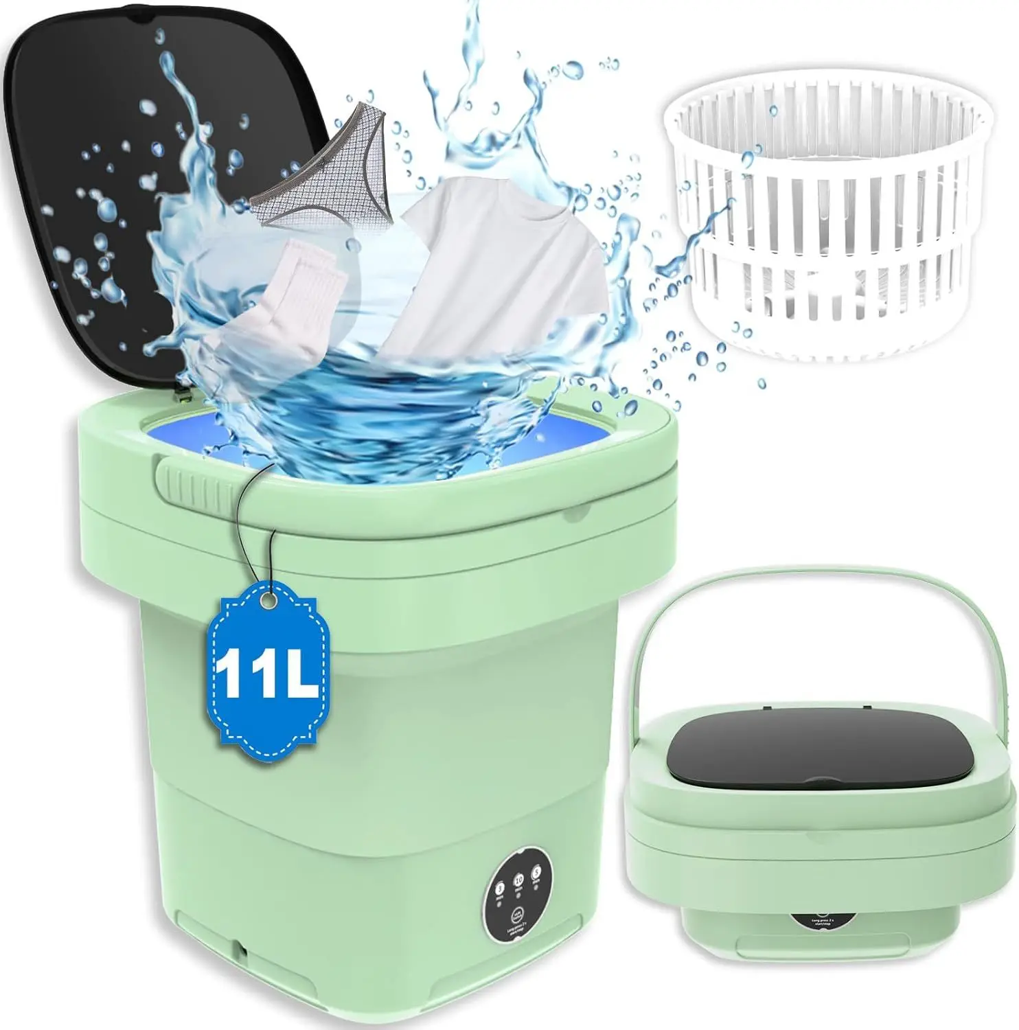 Portable Folding Washing Machine 8L Mini Laundry Bucket