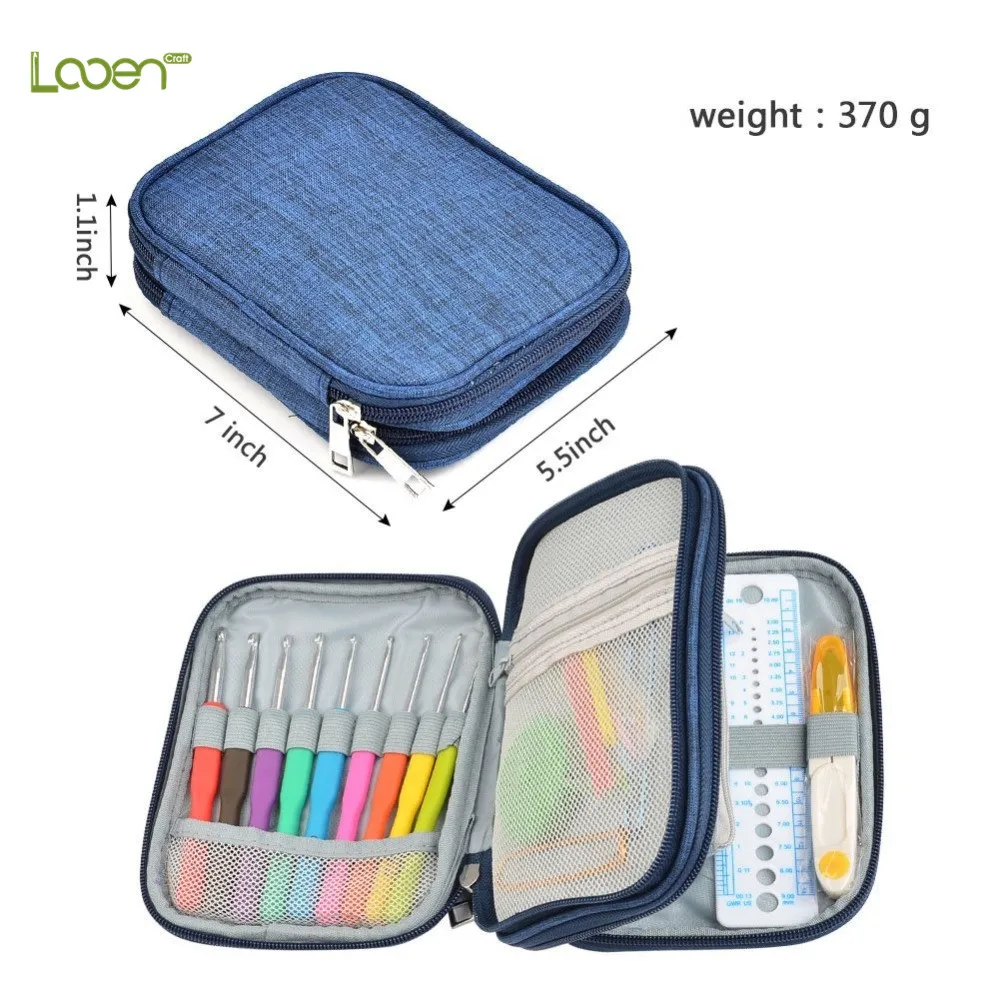Cute 72pcs Ergonomic Sewing Kit Soft Handle Crochet Hook Set Knitting