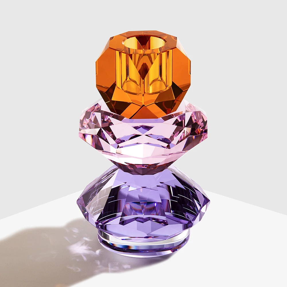 Factory Custom Romantic Candlelight Dinner Colorful Crystal Candle