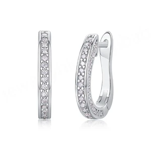 Wholesale Fine Jewelry Silver & Gold Hoop Earrings for Women 18K Moissanite Heart Cut for Certified Trendy High Quality Hoops