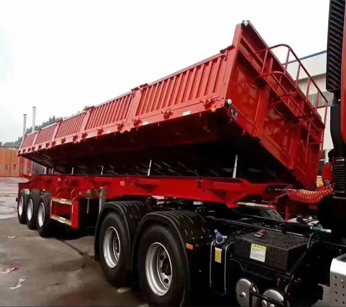 Hydraulic Tipping Trailer Full Trailer Tipping Truck Dump Truck Side ...