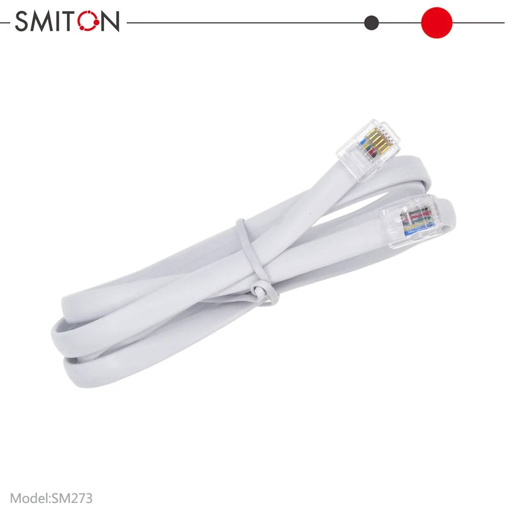 Телекоммуникационный RJ11 RJ12 RJ45 плоский телефонный кабель 6P6C-5M