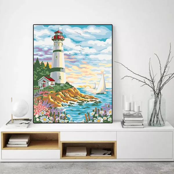 Kit Diamond Painting 5D - Paesaggio Mare Con Barca, Decorazione Fai Da Te - Foto 6