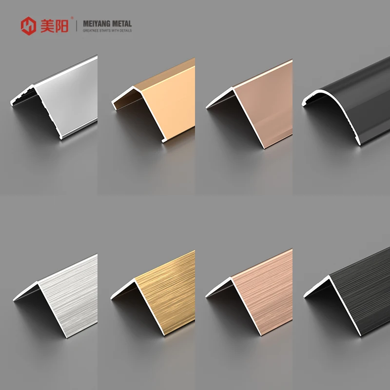 L shape Polished Color customization aviation aluminum stair parts edge trim Decoration Wall Corner Angle Tile Trim